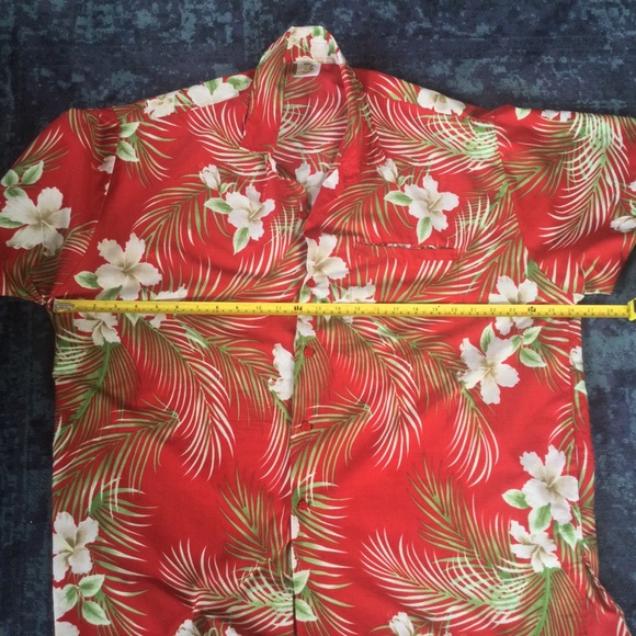 Rima XL Hawaiian Oversized Orchid Palm Tress Party Short Sleeve Button Up Shirt - Picture 3 of 9